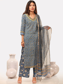 Megha Saima Set Of Kurta Pant Kota Dupatta