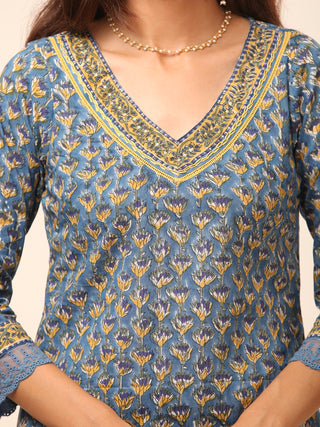 Megha Saima Set Of Kurta Pant Kota Dupatta