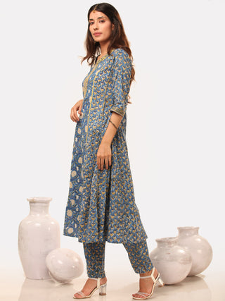 Megha Parinda Set Of A Line Kurta Pant Kota Dupatta
