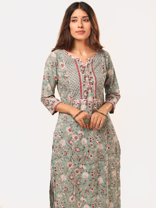 Fiza Pari Set Of Straight Kurta Pant Dupatta