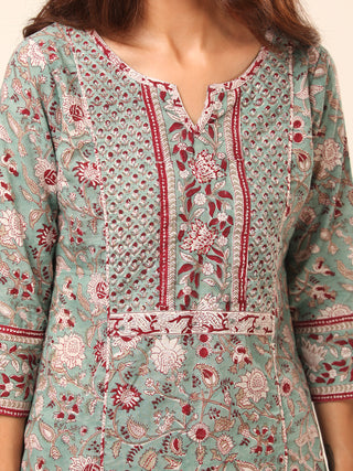 Fiza Pari Set Of Straight Kurta Pant Dupatta