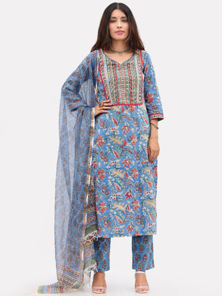 Megha Rivaaz Set Of Kurta Pant Kota Dupatta