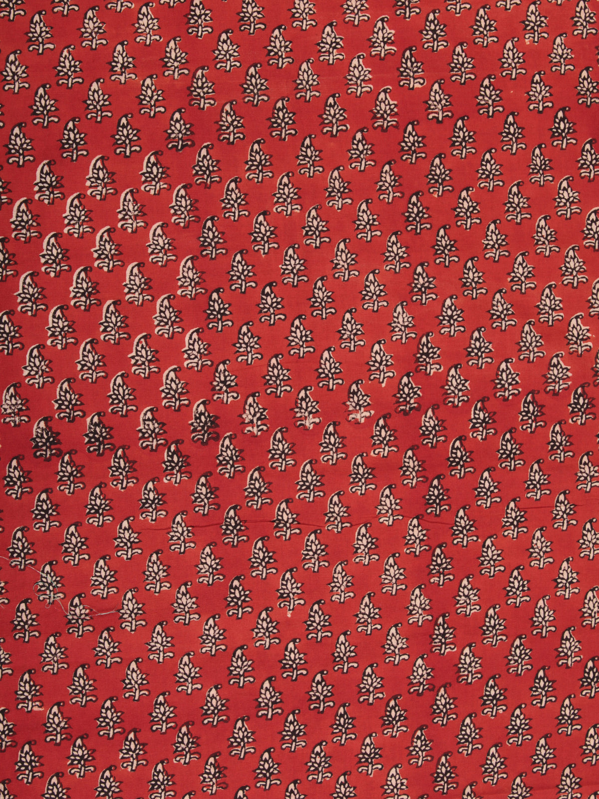 Rustic Red Hand Block Printed Cotton Fabric Per Meter - F001F2438