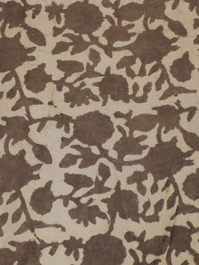 Beige Ivory Hand Block Printed Cotton Cambric Fabric Per Meter - F0916120