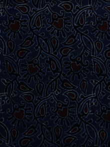 Indigo Maroon Ivory Ajrakh Hand Block Printed Cotton Blouse Fabric - BPA001