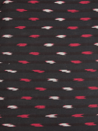 Black Red Ivory Hand Woven Ikat Handloom Cotton Fabric Per Meter - F002F2412