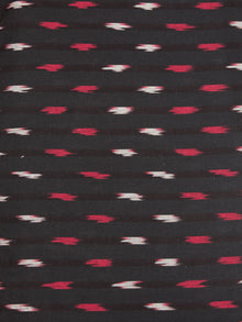 Black Red Ivory Hand Woven Ikat Handloom Cotton Fabric Per Meter - F002F2412