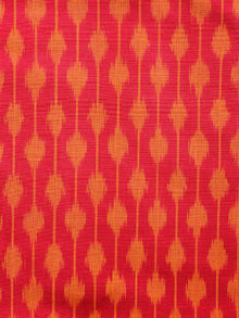 Red Orange Pochampally Hand  Weaved Ikat Mercerised  Fabric Per Meter - F002F1402