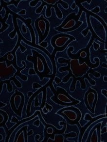 Indigo Maroon Ivory Ajrakh Hand Block Printed Cotton Blouse Fabric - BPA001