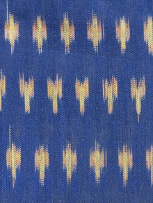 Royal Blue Mustard Pochampally Hand Weaved Ikat Mercerised Cotton Fabric Per Meter - F002F1859