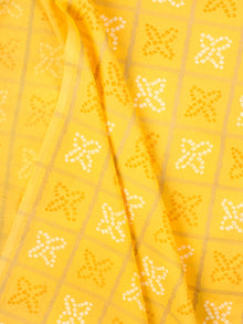 Yellow White Printed Cotton Fabric Per Meter - F001F2204