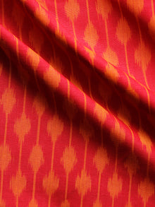 Red Orange Pochampally Hand  Weaved Ikat Mercerised  Fabric Per Meter - F002F1402