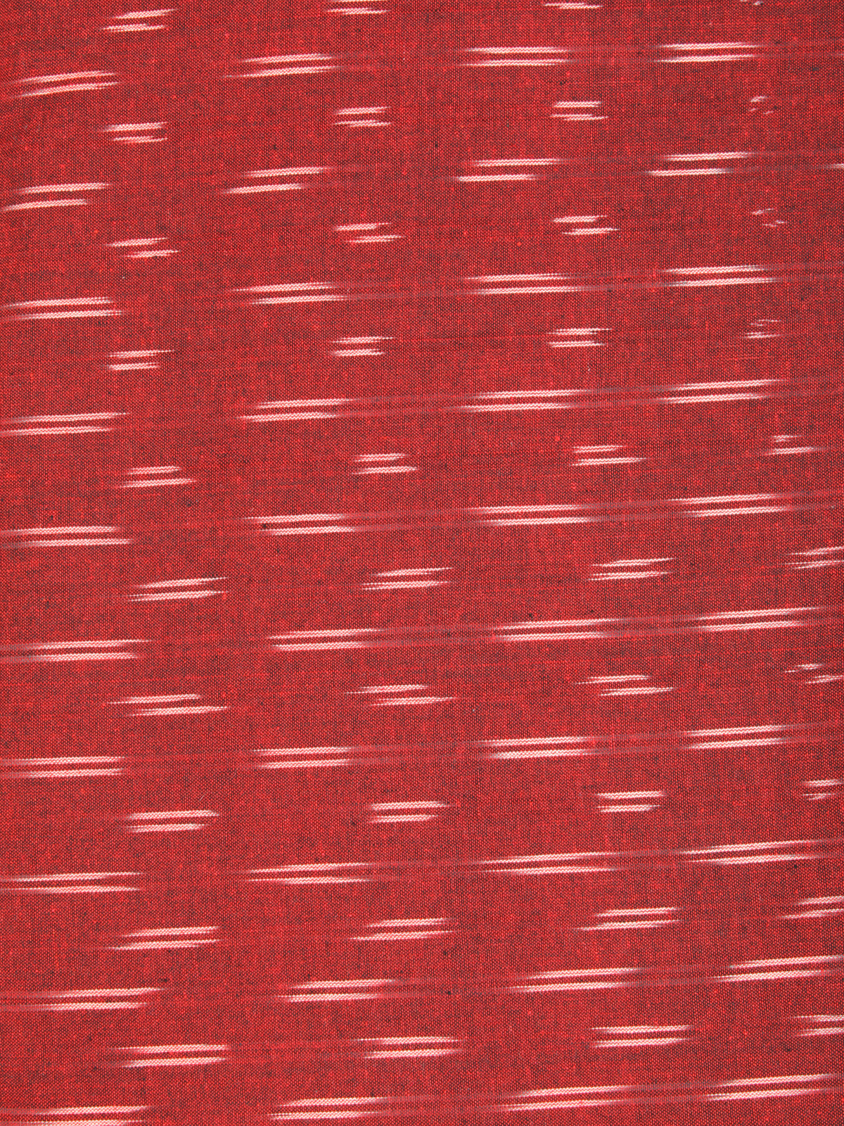 Brick Red Ivory Hand Woven Ikat Handloom Cotton Fabric Per Meter - F002F2427
