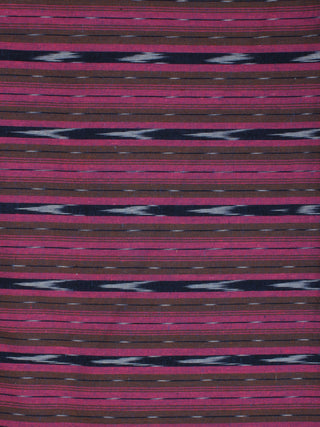 Pink Indigo White Hand Woven Double Ikat Handloom Cotton Fabric Per Meter - F002F2214