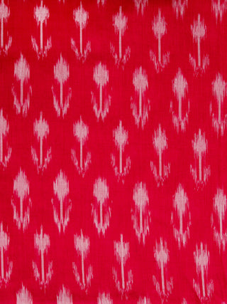 Red Grey Hand Weaved Ikat Mercerised  Fabric Per Meter - F002F1411