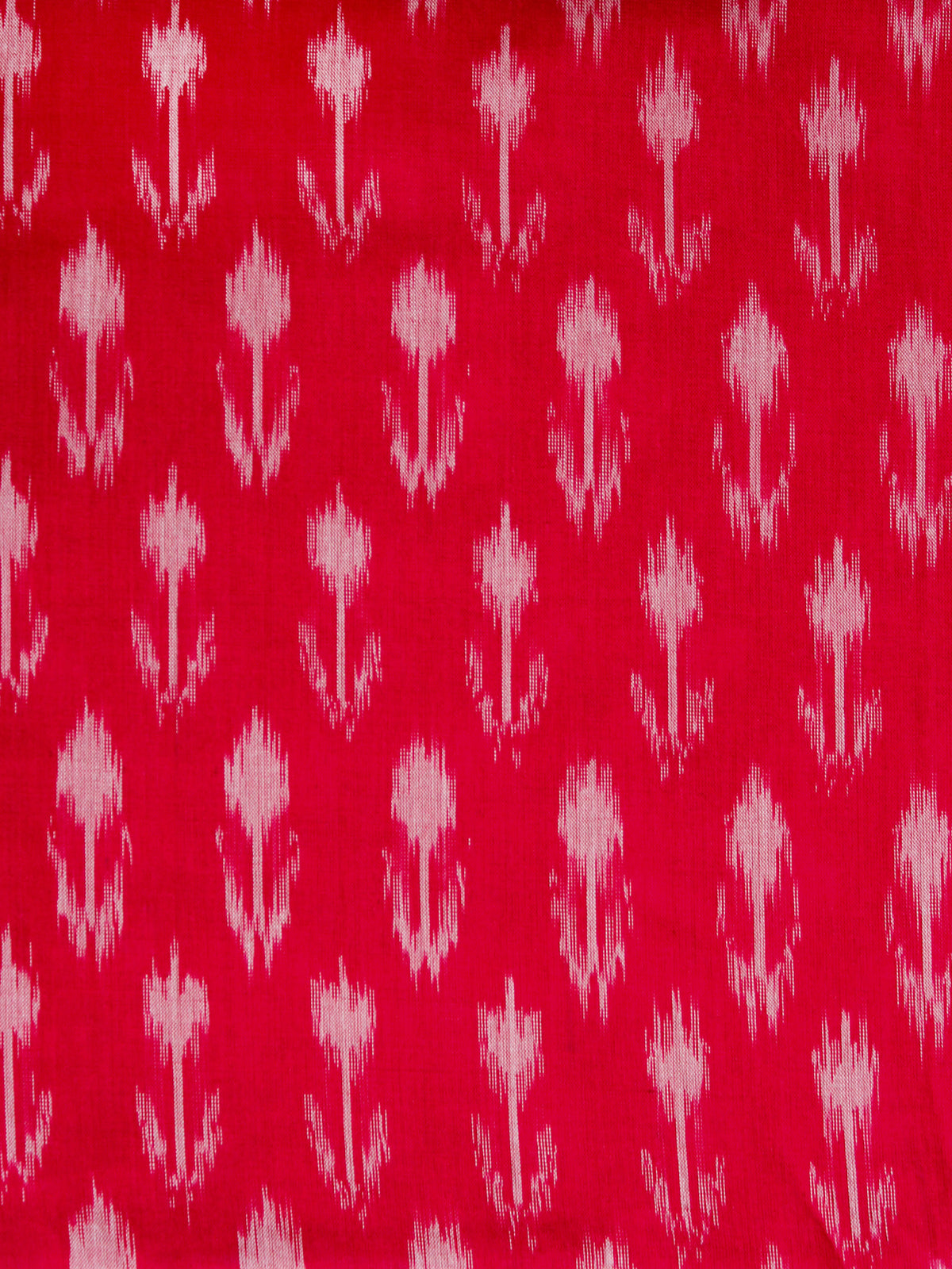 Red Grey Hand Weaved Ikat Mercerised  Fabric Per Meter - F002F1411