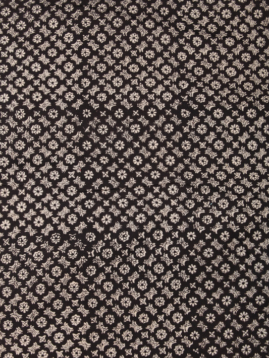 Black Offwhite Hand Block Printed Cotton Fabric Per Meter - F001F2447