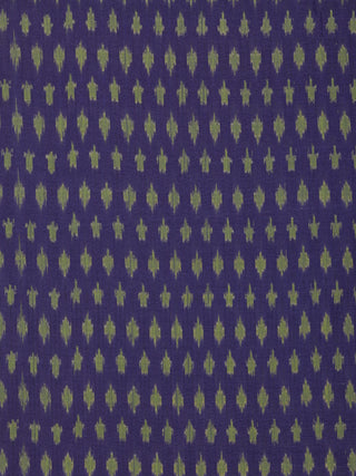 Indigo Green Pochampally Hand Weaved Ikat Mercerised Cotton Fabric Per Meter - F002F1744