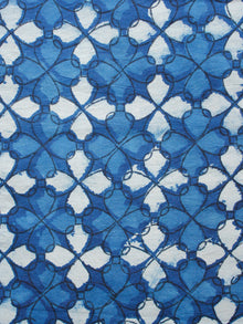 Indigo Ivory Black Hand Block Printed Cotton Fabric Per Meter - F001F1340