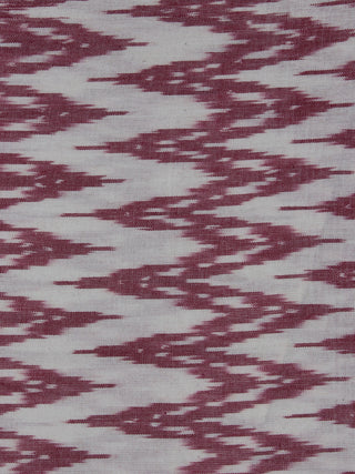 Ivory Light Purple Pochampally Hand Weaved Ikat Fabric Per Meter - F0916722