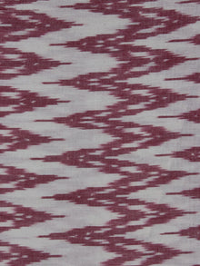 Ivory Light Purple Pochampally Hand Weaved Ikat Fabric Per Meter - F0916722