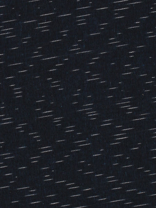 Dark Blue Ivory Pochampally Hand Weaved Ikat Fabric Per Meter - F002F803