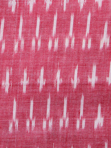 Pink White Pochampally Hand Weaved Ikat Mercerised Fabric Per Meter - F002F1563