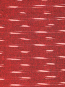 Brick Red Ivory Hand Woven Ikat Handloom Cotton Fabric Per Meter - F002F2427