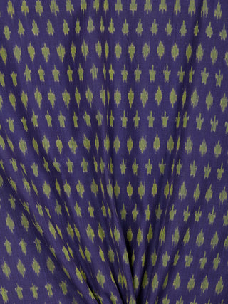 Indigo Green Pochampally Hand Weaved Ikat Mercerised Cotton Fabric Per Meter - F002F1744