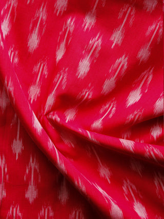 Red Grey Hand Weaved Ikat Mercerised  Fabric Per Meter - F002F1411