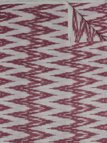 Ivory Light Purple Pochampally Hand Weaved Ikat Fabric Per Meter - F0916722