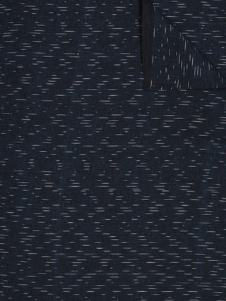 Dark Blue Ivory Pochampally Hand Weaved Ikat Fabric Per Meter - F002F803