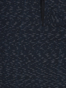 Dark Blue Ivory Pochampally Hand Weaved Ikat Fabric Per Meter - F002F803