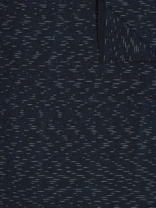 Dark Blue Ivory Pochampally Hand Weaved Ikat Fabric Per Meter - F002F803