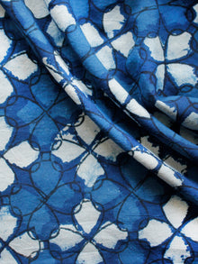 Indigo Ivory Black Hand Block Printed Cotton Fabric Per Meter - F001F1340