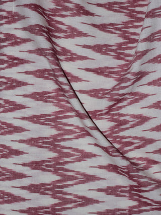 Ivory Light Purple Pochampally Hand Weaved Ikat Fabric Per Meter - F0916722
