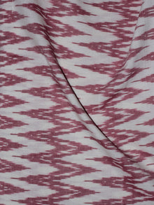 Ivory Light Purple Pochampally Hand Weaved Ikat Fabric Per Meter - F0916722