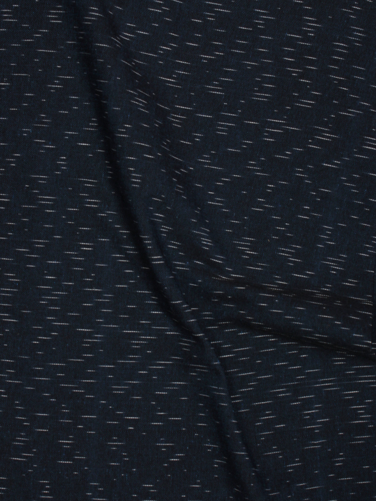 Dark Blue Ivory Pochampally Hand Weaved Ikat Fabric Per Meter - F002F803