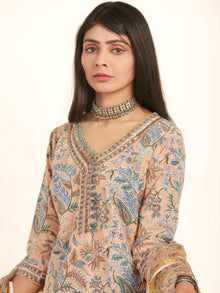Jashn Muskan Set Of Kurta Pants Kota Doria Dupatta