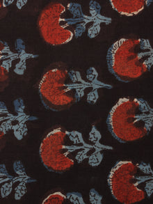 Indigo Red Black Hand Block Printed Cotton Fabric Per Meter - F0916371