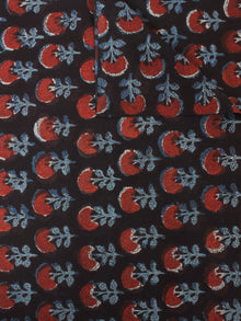 Indigo Red Black Hand Block Printed Cotton Fabric Per Meter - F0916371