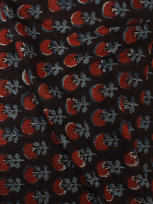 Indigo Red Black Hand Block Printed Cotton Fabric Per Meter - F0916371