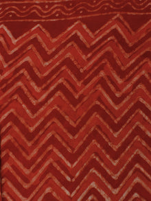 Red White Hand Block Printed Chanderi Silk Fabric Per Meter - F0916200