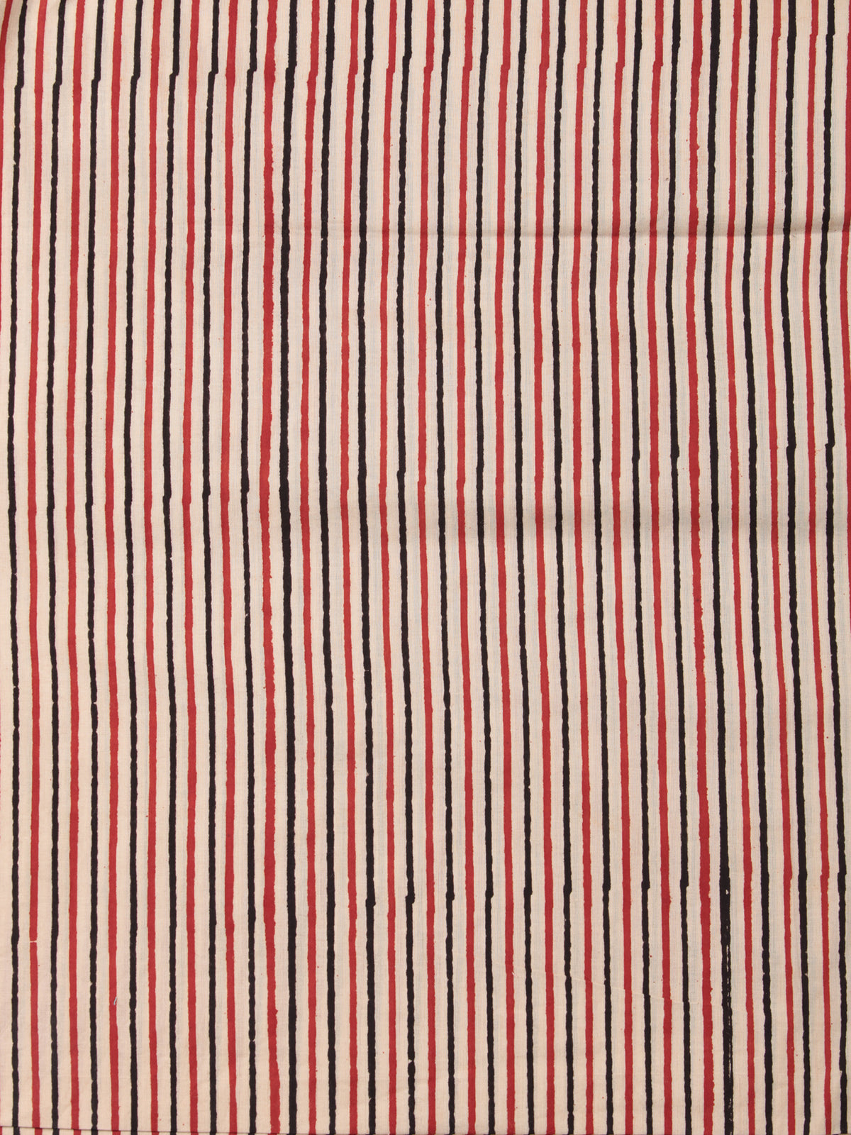 OffWhite Red Black Hand Block Printed Cotton Fabric Per Meter - F001F2448