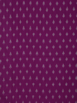 Purple Grey Pochampally Hand Weaved Ikat Mercerised Cotton Fabric Per Meter - F002F1745