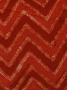 Red White Hand Block Printed Chanderi Silk Fabric Per Meter - F0916200