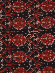 Red Black Hand Block Printed Modal Cotton Fabric Per Meter - F001F2136