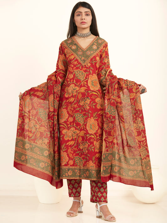 Jashn Bahija Set Of Kurta Pants Dupatta