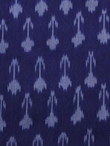Blue Ivory Pochampally Hand Weaved Ikat Mercerised Cotton Fabric Per Meter - F002F1030
