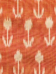 Golden Yellow Ivory Pochampally Hand Weaved Ikat Mercerised  Fabric Per Meter - F002F1412
